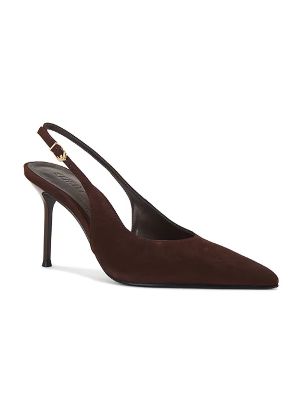 Schutz Alicia Sling Pumps Root Brown shoes Suede Pointed high heels Revolve Sz 9